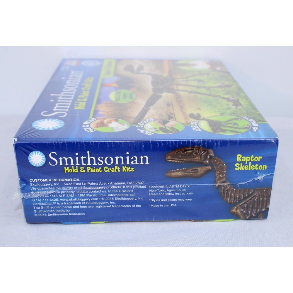 Smithsonian Mold and Paint Craft Kit Raptor Skeleton Dinosaur STEM Toy New - Picture 2 of 3